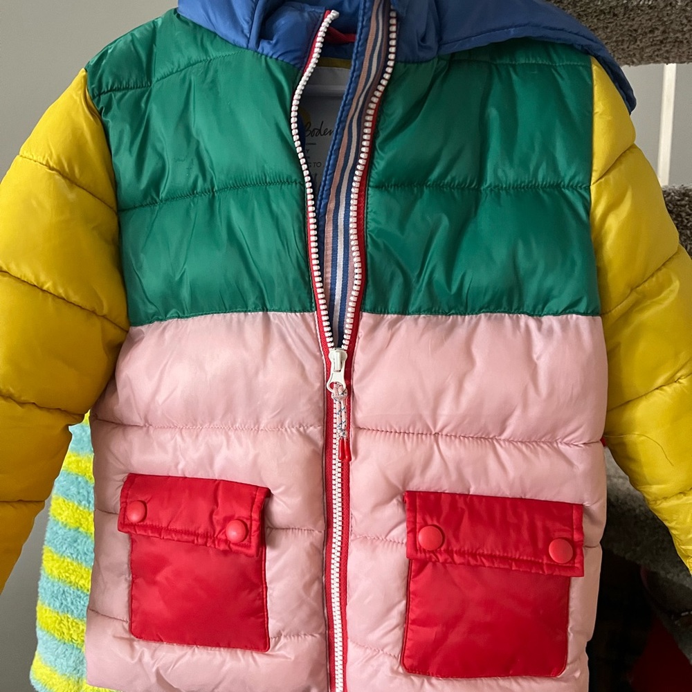 Mini Boden Padded Multi color Jacket 5-6